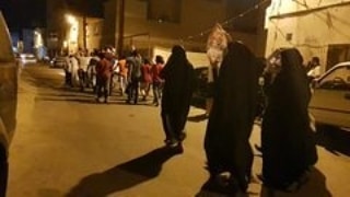 Residents in the town of Bani Jamra demonstrate in solidarity with the three martyrs