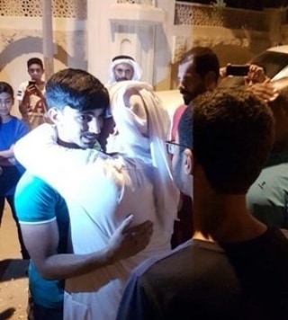 Citizens perform prayer in the demolished mosque of Al-Alawyat