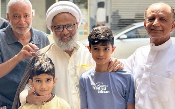 رغم إغلاق مأتم السنابس.. الجماهير الشعبيّة تتوافد لتهنئة الرمز «المخوضر» بحريّته